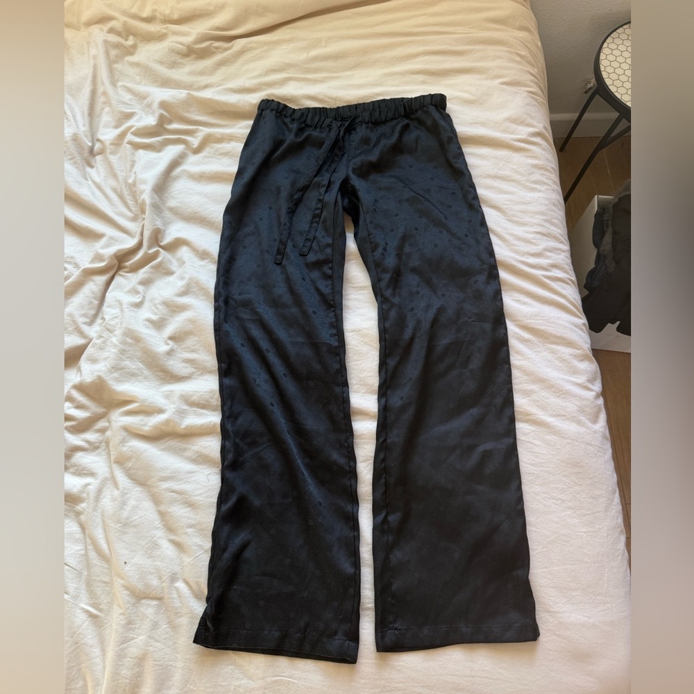 Black Satin Pajama Pants -  old navy intimates